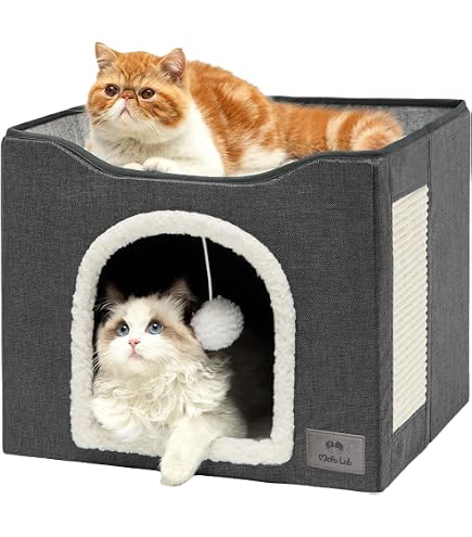Amazon | キャットハウス 屋内、353539cm 猫キューブベッド、快適な